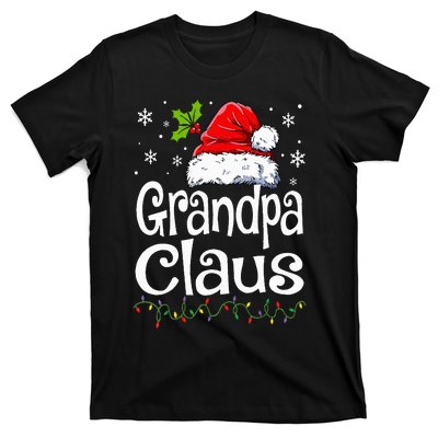 Grandpa Claus Christmas Lights Pajama Family Matching T-Shirt