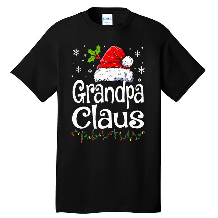 Grandpa Claus Christmas Lights Pajama Family Matching Tall T-Shirt