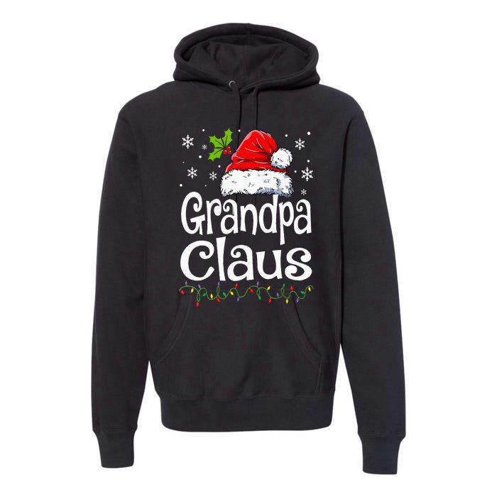 Grandpa Claus Christmas Lights Pajama Family Matching Premium Hoodie