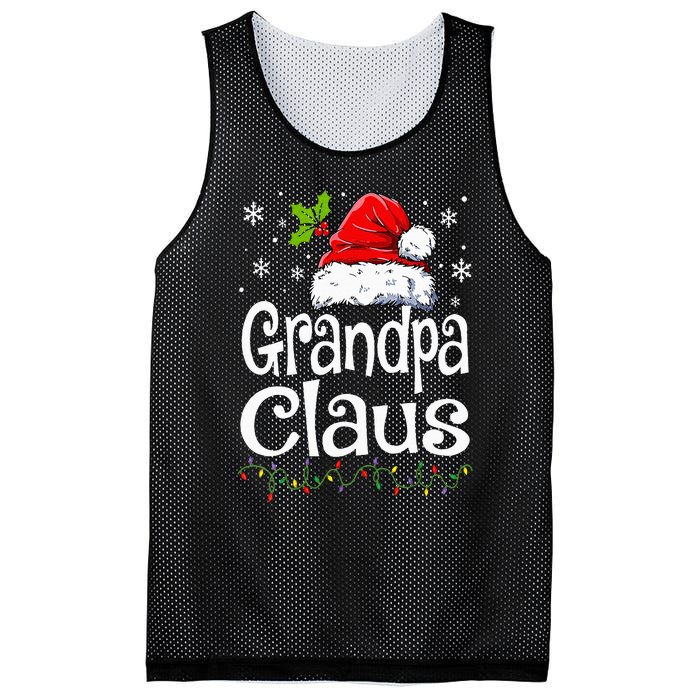 Grandpa Claus Christmas Lights Pajama Family Matching Mesh Reversible Basketball Jersey Tank