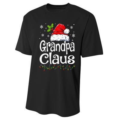 Grandpa Claus Christmas Lights Pajama Family Matching Performance Sprint T-Shirt