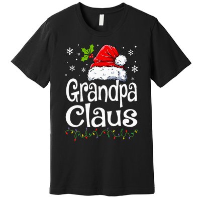 Grandpa Claus Christmas Lights Pajama Family Matching Premium T-Shirt