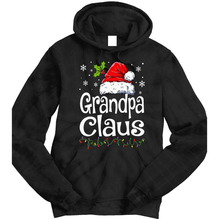 Grandpa Claus Christmas Lights Pajama Family Matching Tie Dye Hoodie