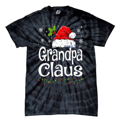 Grandpa Claus Christmas Lights Pajama Family Matching Tie-Dye T-Shirt