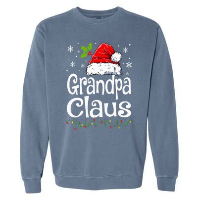 Grandpa Claus Christmas Lights Pajama Family Matching Garment-Dyed Sweatshirt