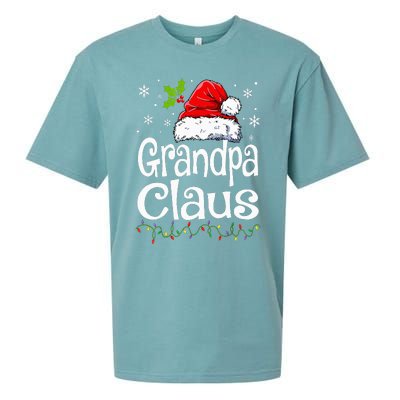 Grandpa Claus Christmas Lights Pajama Family Matching Sueded Cloud Jersey T-Shirt