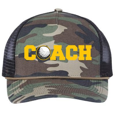 Golf Coach Cute Gift Retro Rope Trucker Hat Cap