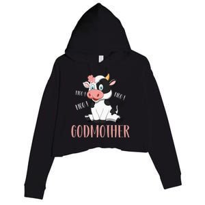 Godmother Cow Cute Cow Farmer Birthday Matching Family Crop Fleece Hoodie