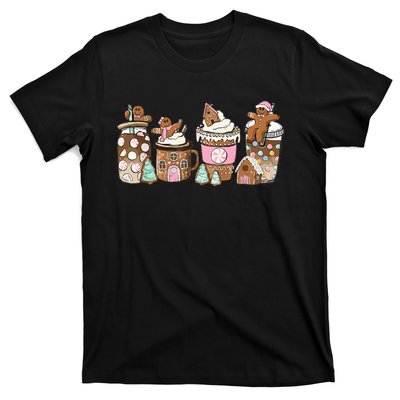 Gingerbread Christmas Coffee Lover Latte Drink Funny Xmas T-Shirt