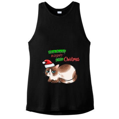 Grumpy Christmas Cat | Have Yourself A Grumpy Little Christmas Ladies PosiCharge Tri-Blend Wicking Tank