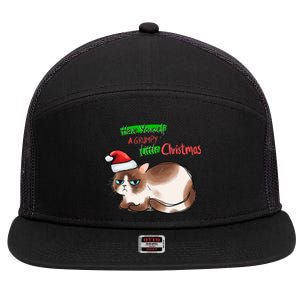 Grumpy Christmas Cat | Have Yourself A Grumpy Little Christmas 7 Panel Mesh Trucker Snapback Hat