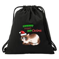 Grumpy Christmas Cat | Have Yourself A Grumpy Little Christmas Drawstring Bag