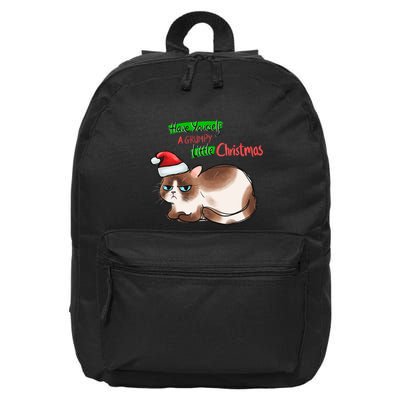 Grumpy Christmas Cat | Have Yourself A Grumpy Little Christmas 16 in Basic Backpack
