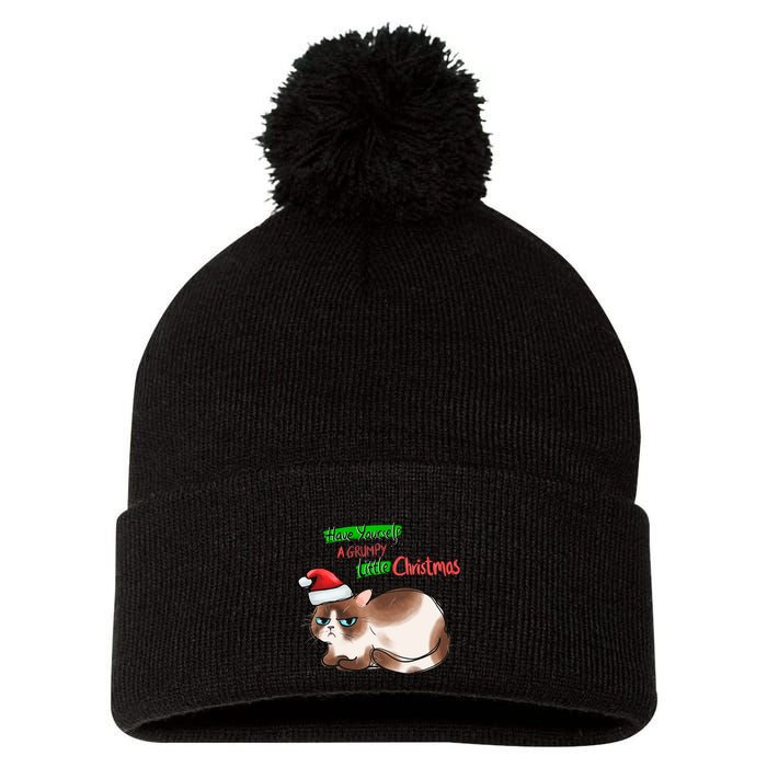 Grumpy Christmas Cat | Have Yourself A Grumpy Little Christmas Pom Pom 12in Knit Beanie