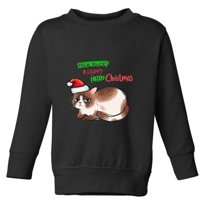 Grumpy Christmas Cat | Have Yourself A Grumpy Little Christmas Toddler Sweatshirt