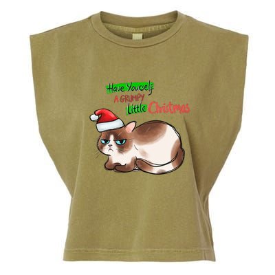 Grumpy Christmas Cat | Have Yourself A Grumpy Little Christmas Garment-Dyed Women's Muscle Tee