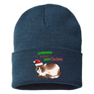 Grumpy Christmas Cat | Have Yourself A Grumpy Little Christmas Sustainable Knit Beanie