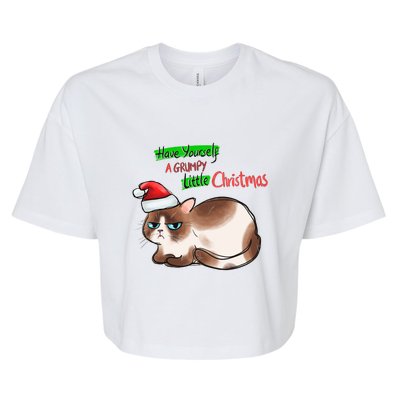 Grumpy Christmas Cat | Have Yourself A Grumpy Little Christmas Bella+Canvas Jersey Crop Tee