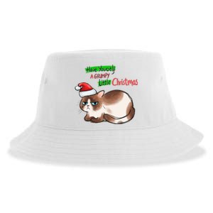 Grumpy Christmas Cat | Have Yourself A Grumpy Little Christmas Sustainable Bucket Hat