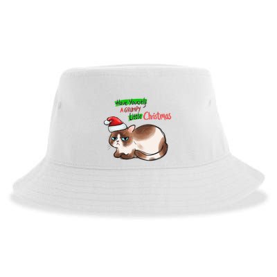 Grumpy Christmas Cat | Have Yourself A Grumpy Little Christmas Sustainable Bucket Hat
