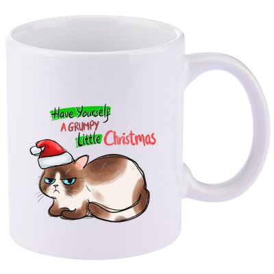 Grumpy Christmas Cat | Have Yourself A Grumpy Little Christmas 11oz C Handle Ceramic Mug