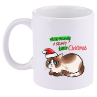 Grumpy Christmas Cat | Have Yourself A Grumpy Little Christmas 11oz C Handle Ceramic Mug