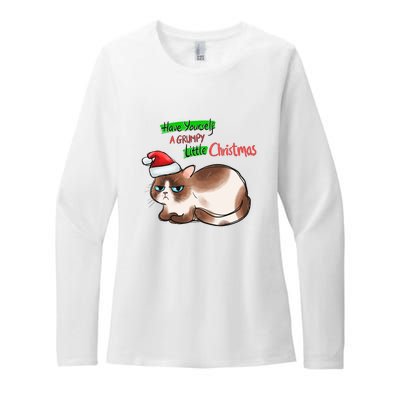 Grumpy Christmas Cat | Have Yourself A Grumpy Little Christmas Womens CVC Long Sleeve Shirt