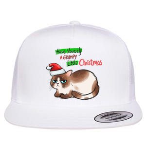 Grumpy Christmas Cat | Have Yourself A Grumpy Little Christmas Flat Bill Trucker Hat