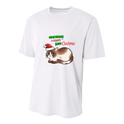 Grumpy Christmas Cat | Have Yourself A Grumpy Little Christmas Youth Performance Sprint T-Shirt