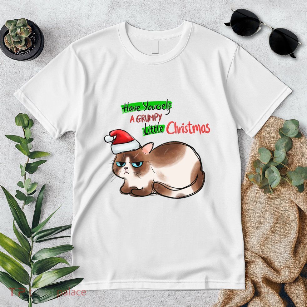 Grumpy Christmas Cat | Have Yourself A Grumpy Little Christmas Premium T-Shirt