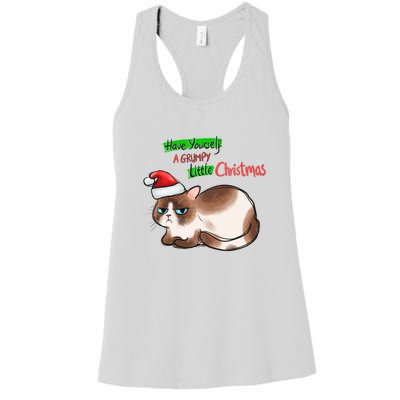 Grumpy Christmas Cat | Have Yourself A Grumpy Little Christmas Women's Racerback Tank