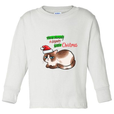Grumpy Christmas Cat | Have Yourself A Grumpy Little Christmas Toddler Long Sleeve Shirt