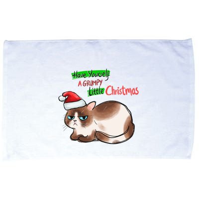 Grumpy Christmas Cat | Have Yourself A Grumpy Little Christmas Microfiber Hand Towel