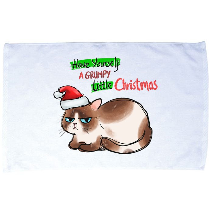 Grumpy Christmas Cat | Have Yourself A Grumpy Little Christmas Microfiber Hand Towel