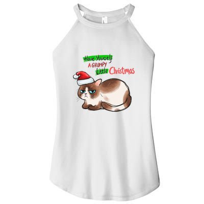 Grumpy Christmas Cat | Have Yourself A Grumpy Little Christmas Women's Perfect Tri Rocker Tank