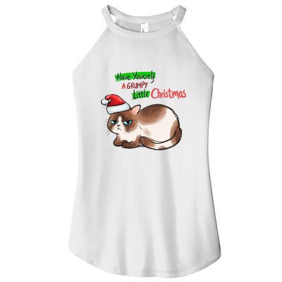 Grumpy Christmas Cat | Have Yourself A Grumpy Little Christmas Women’s Perfect Tri Rocker Tank