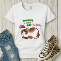 Grumpy Christmas Cat | Have Yourself A Grumpy Little Christmas Womens T-Shirt