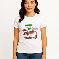 Grumpy Christmas Cat | Have Yourself A Grumpy Little Christmas Womens T-Shirt
