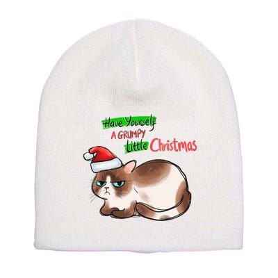 Grumpy Christmas Cat | Have Yourself A Grumpy Little Christmas Short Acrylic Beanie