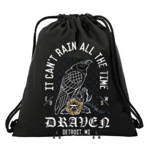 Gothic Crow Cult Horror Drawstring Bag