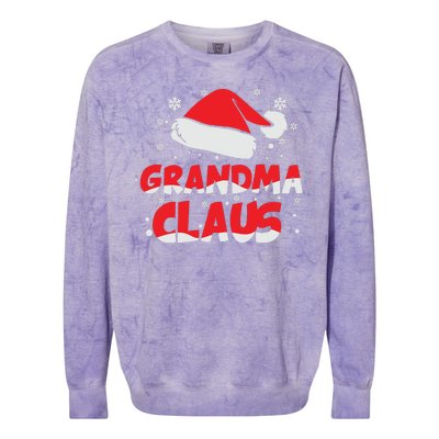 Grandma Claus Christmas Santa Hat Colorblast Crewneck Sweatshirt