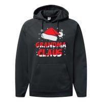 Grandma Claus Christmas Santa Hat Performance Fleece Hoodie