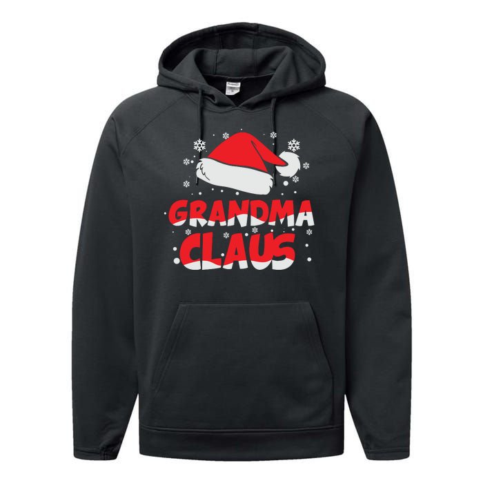 Grandma Claus Christmas Santa Hat Performance Fleece Hoodie