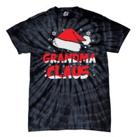 Grandma Claus Christmas Santa Hat Tie-Dye T-Shirt