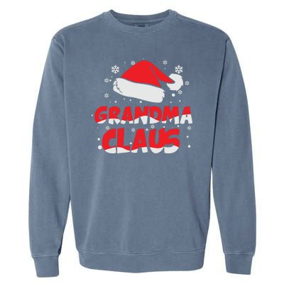 Grandma Claus Christmas Santa Hat Garment-Dyed Sweatshirt