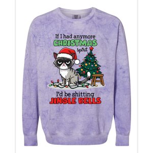 Grumpy Christmas Cat Christmas Jingle Bells Holiday Gift Colorblast Crewneck Sweatshirt