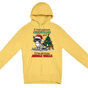 Grumpy Christmas Cat Christmas Jingle Bells Holiday Gift Premium Pullover Hoodie