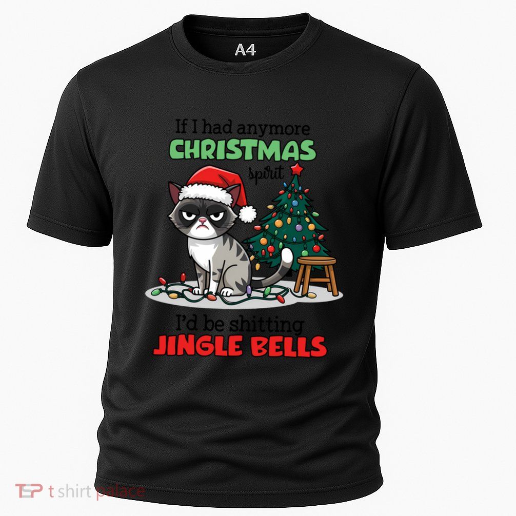 Grumpy Christmas Cat Christmas Jingle Bells Holiday Gift Cooling Performance Crew T-Shirt