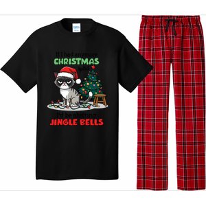 Grumpy Christmas Cat Christmas Jingle Bells Holiday Gift Pajama Set