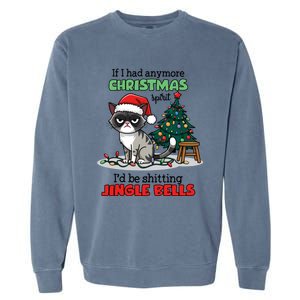 Grumpy Christmas Cat Christmas Jingle Bells Holiday Gift Garment-Dyed Sweatshirt